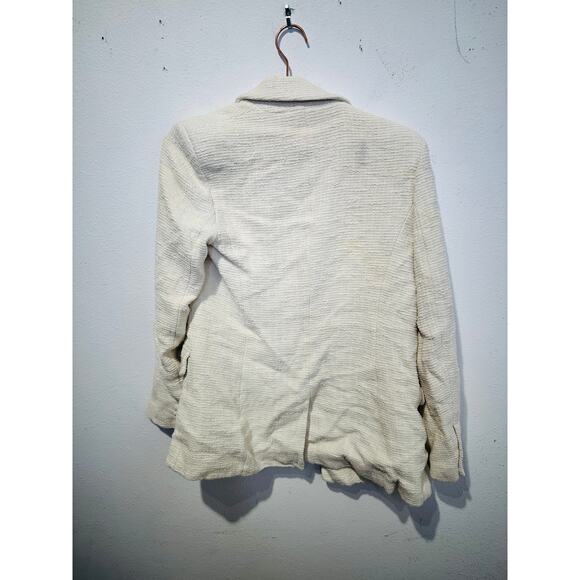 MAJE Off-White Tweed Creamy Oversized Vileno Blazer size 38 Flawed - Picture 2 of 16